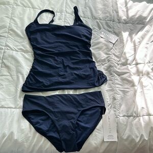ATHLETA NWT Navy Square Neck Tankini Set